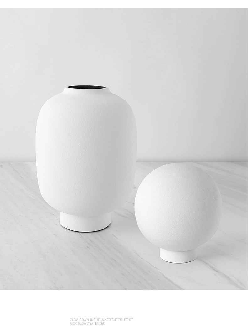 Modern Ceramic White Decor Minimalist End Table Living Room Ornaments Jar Vase Home Decoration